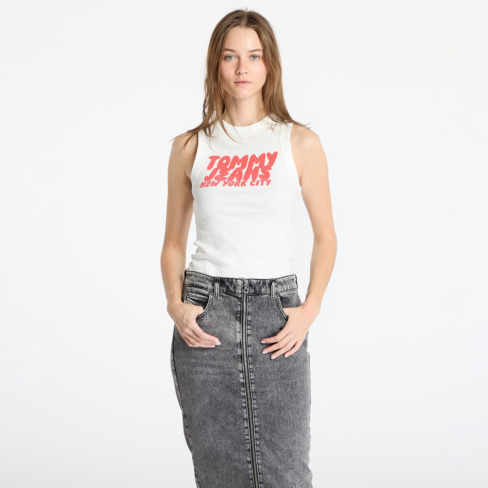 Tommy Jeans Slim Sh Tj Bubble Tee White M