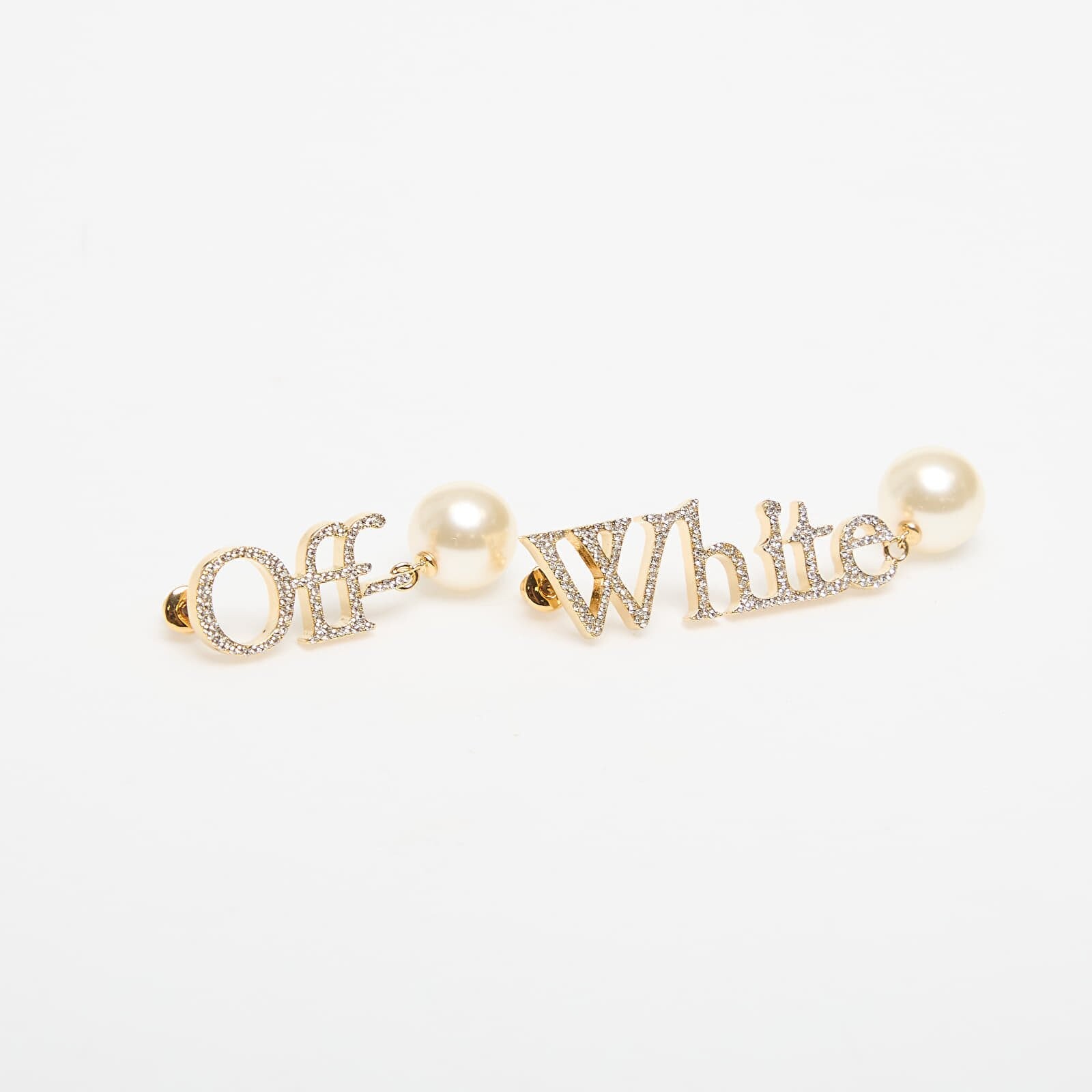 Off-White Logo Earrings W/Strass&Pearl Gold/ White Universal