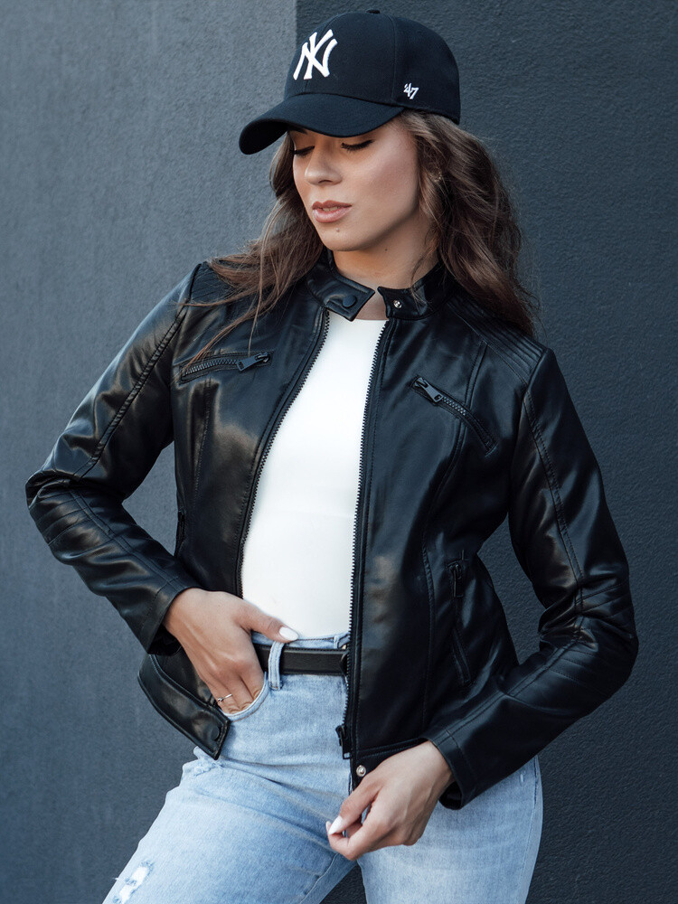 Kurtka skórzana damska KLIROS czarna Dstreet