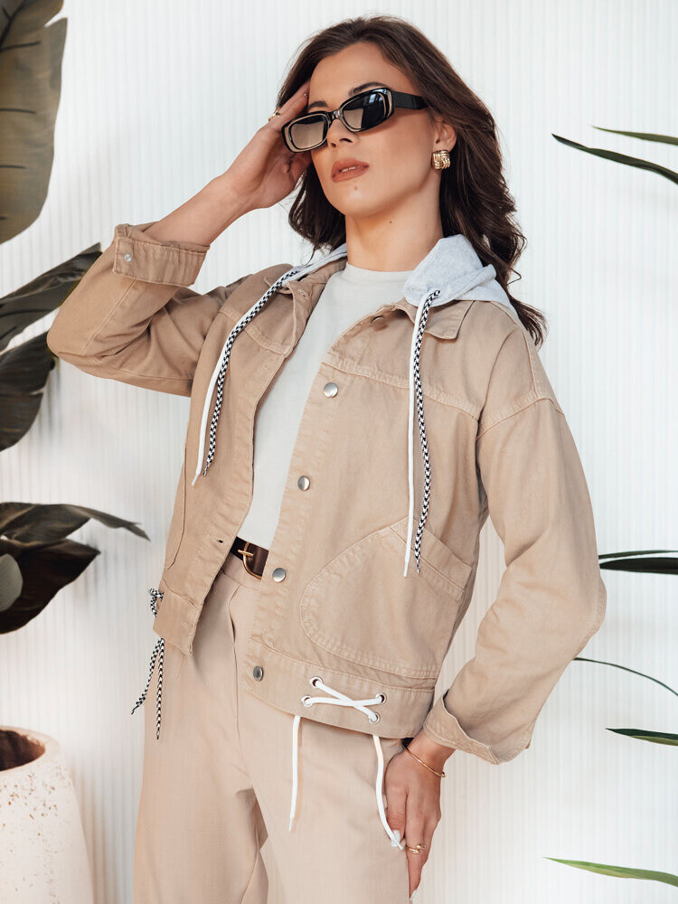 Kurtka damska jeansowa AWIV beżowa Dstreet