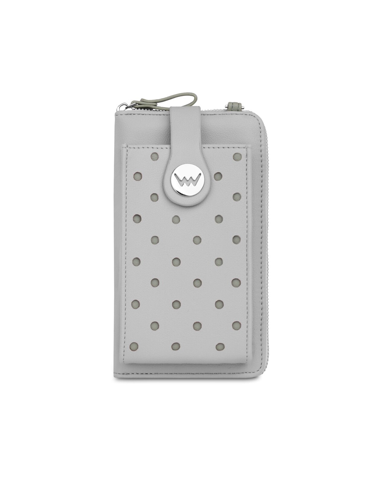 Šedá crossbody peňaženka s bodkami