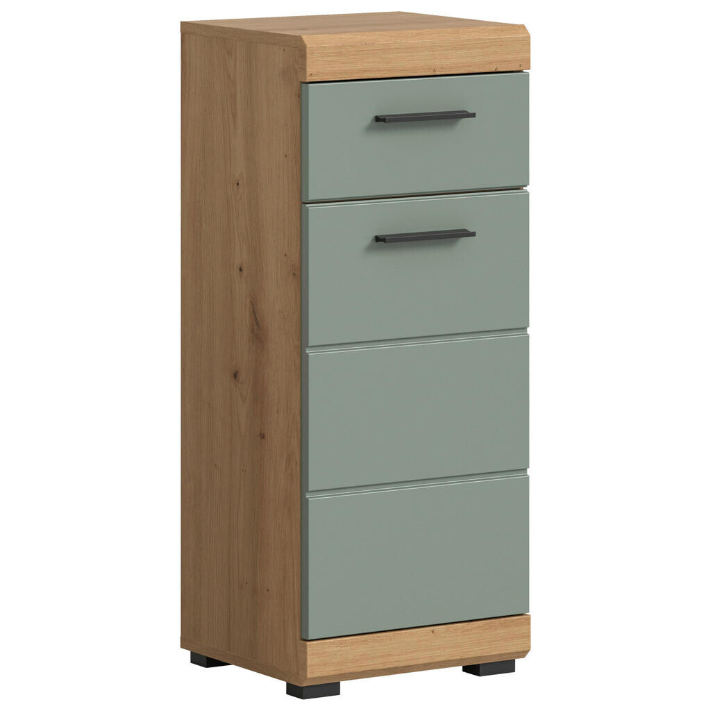 MID.YOU SPODNÁ SKRINKA, šalviovozelená, farba duba, 37/88/31 cm