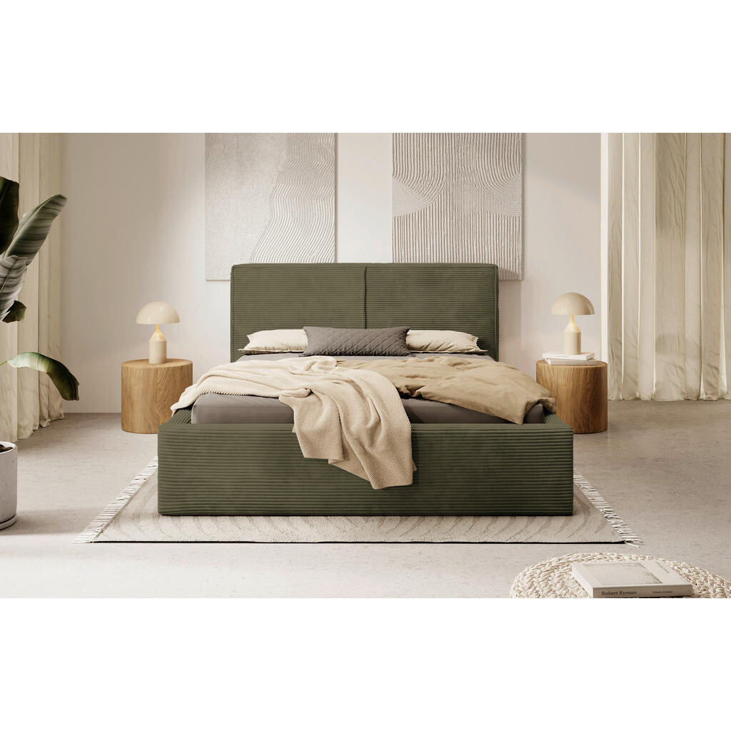 MID.YOU ČALÚNENÁ POSTEĽ, 140/200 cm, svetlozelená