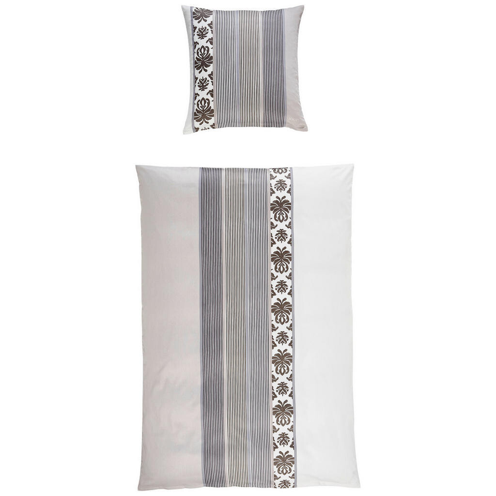 Joop! POSTEĽNÁ BIELIZEŇ, makosatén, grafitová, béžová, 155/220 cm