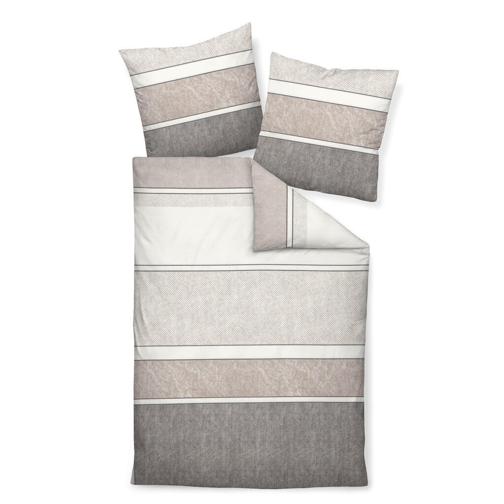 Janine POSTEĽNÁ BIELIZEŇ, satén, sivá, piesková, svetlohnedá, 135/200 cm