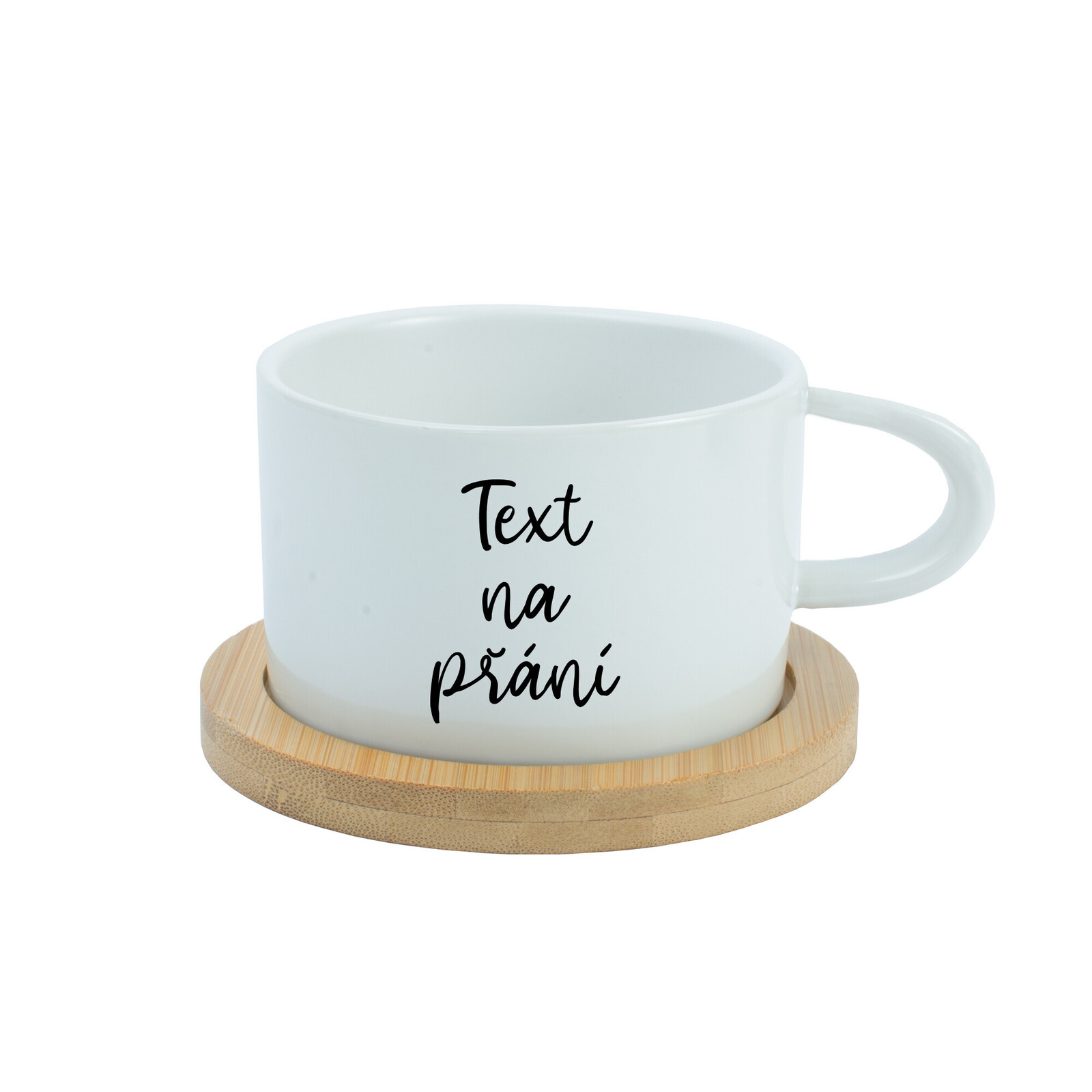 TEXT NA PŘÁNÍ - bílý keramický hrníček Makronka 200 ml