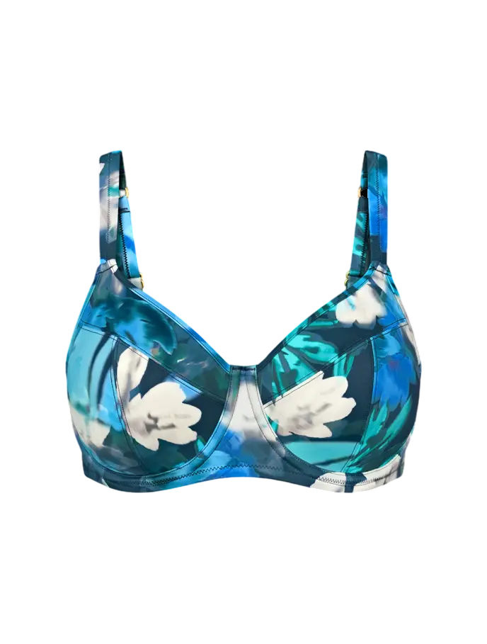 Dámska plavková podprsenka Summer Fleur W 02 - Triumph tmavá kombinace tyrkysové (M025) 038F