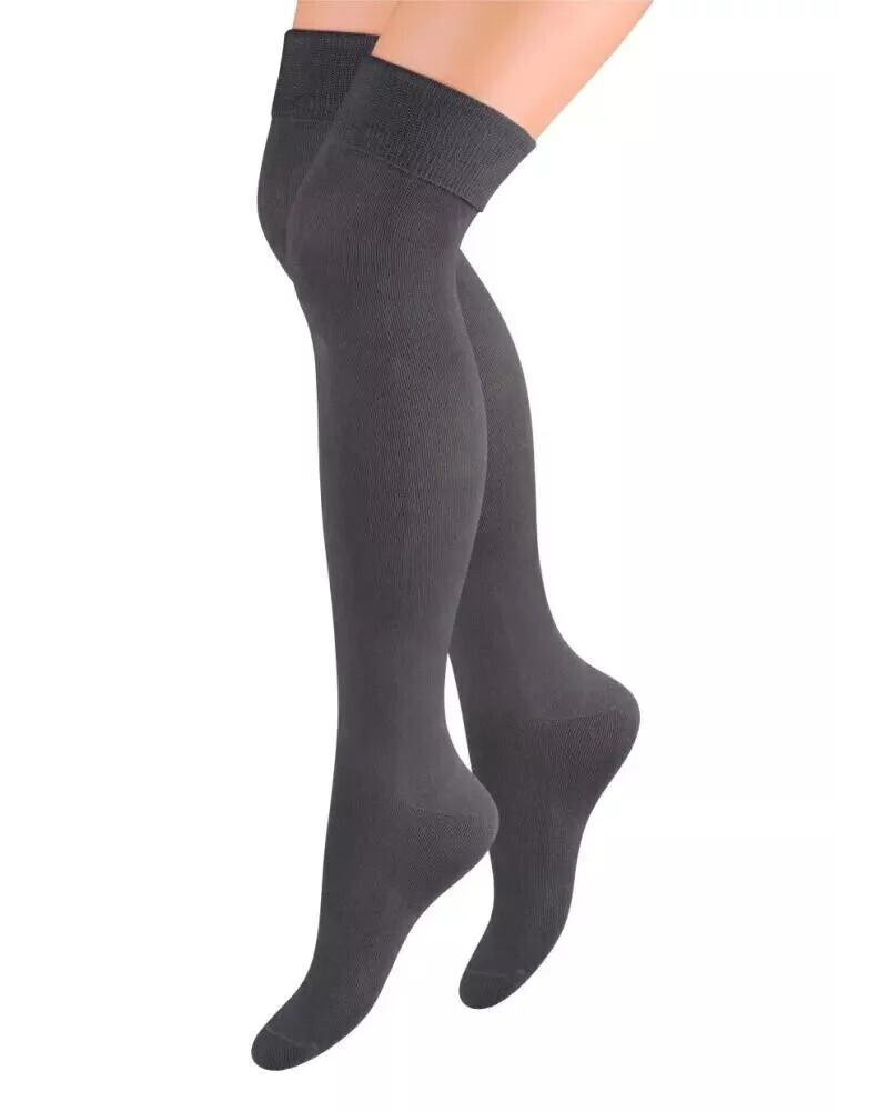 Dámske hladké podkolienky 076 Tmavo šedá - Steven 38/40 tmavě modrá