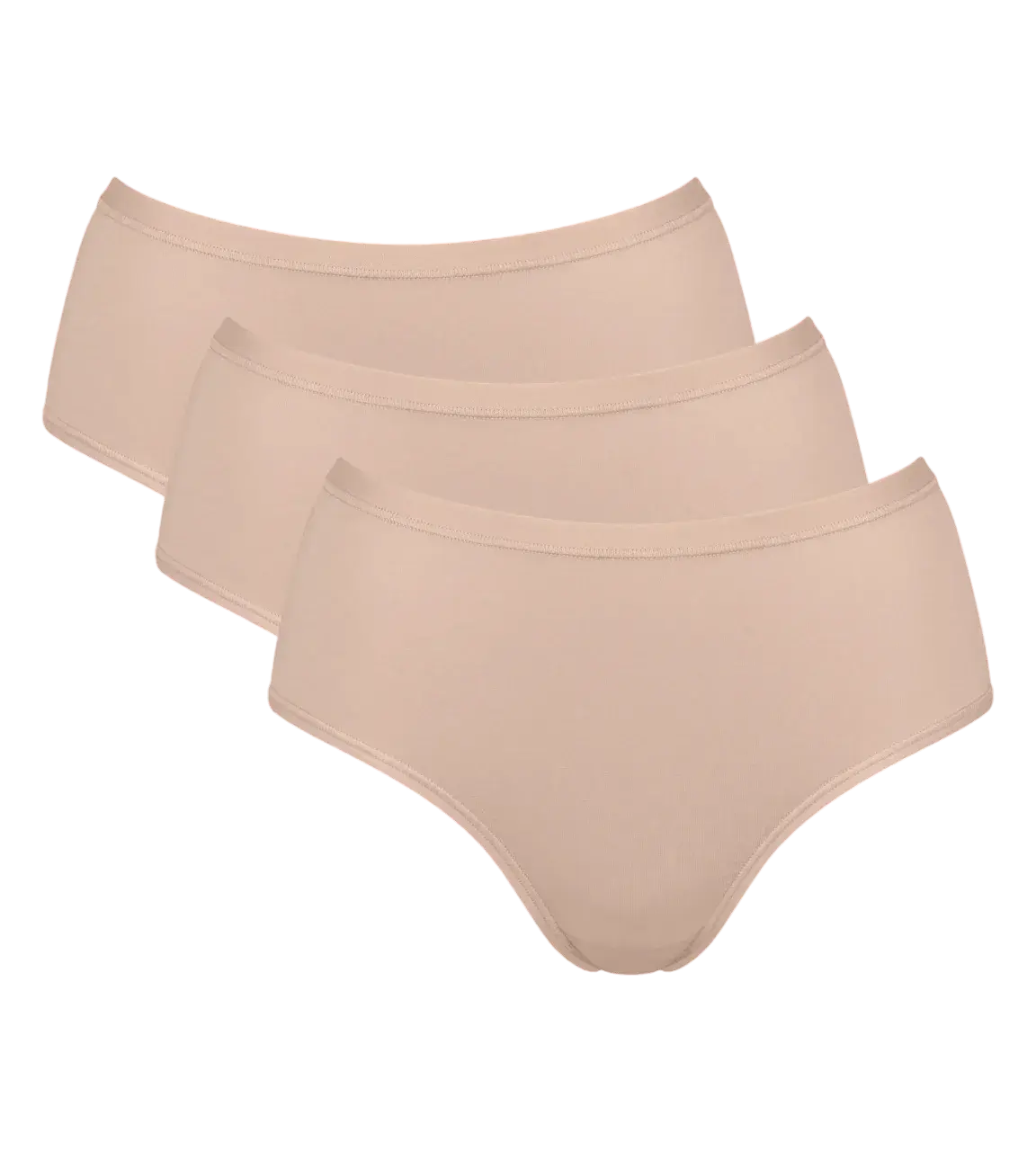 Dámske bavlnené midi nohavičky GO Daily 3P - BROWN - béžová 00LZ - SLOGGI BROWN XXL