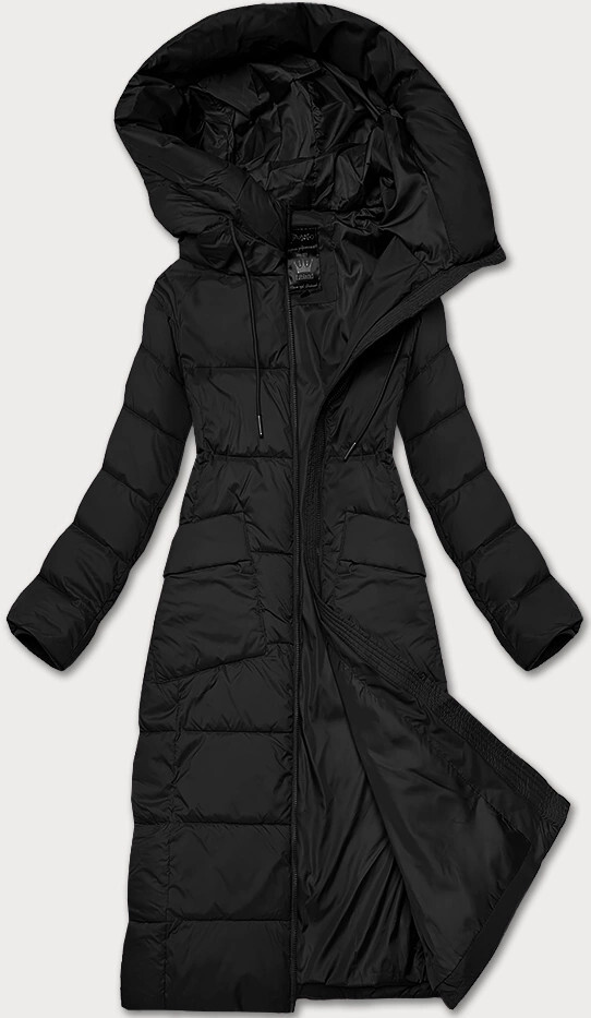 Čierna dlhá dámska zimná prešívaná bunda Libland (7767) odstíny černé 48