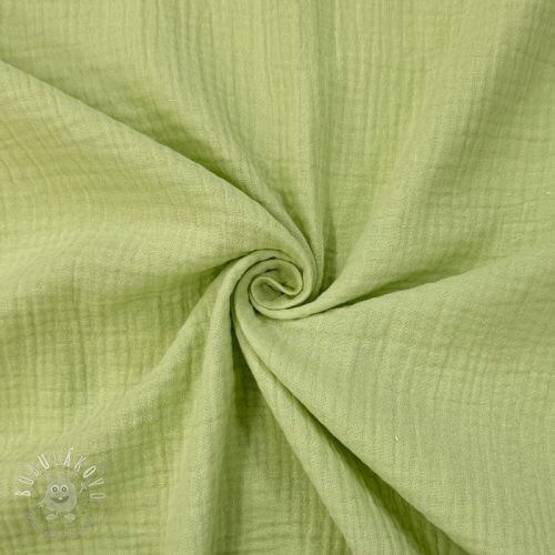 Dvojitá gázovina/mušelín soft green
