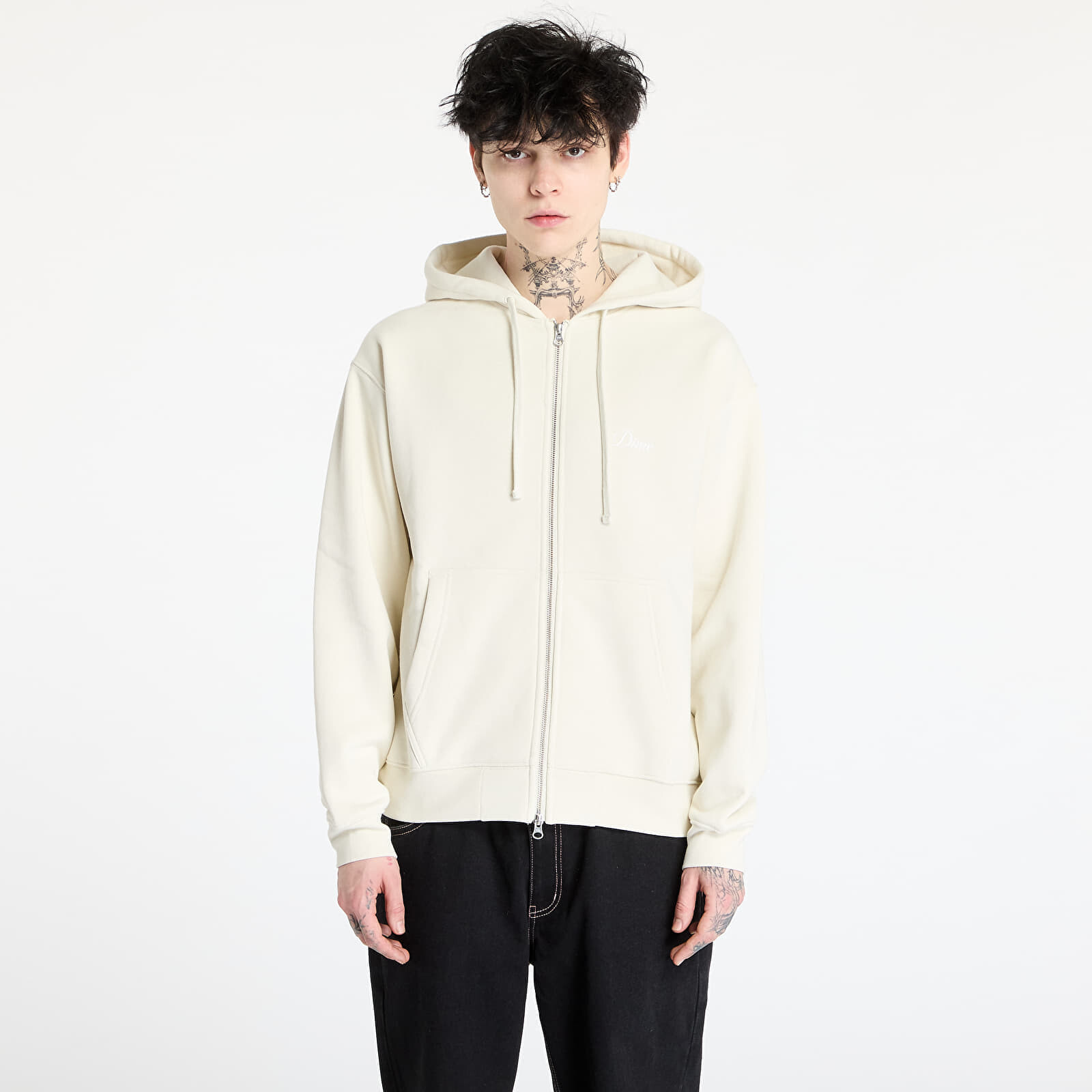 Mikina DIME Cursive Small Logo Zip-Hoodie UNISEX Natural XXL