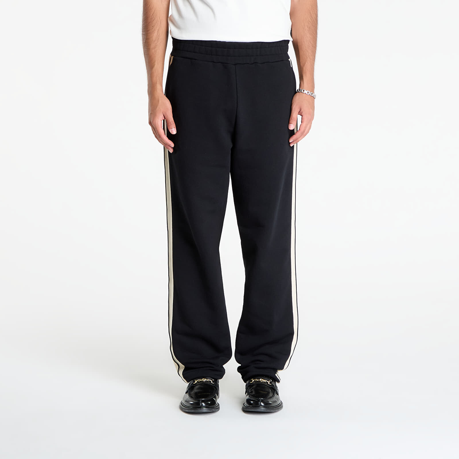 Tepláky Palm Angels Curved Logo Track Sweatpants Black/ Off White M