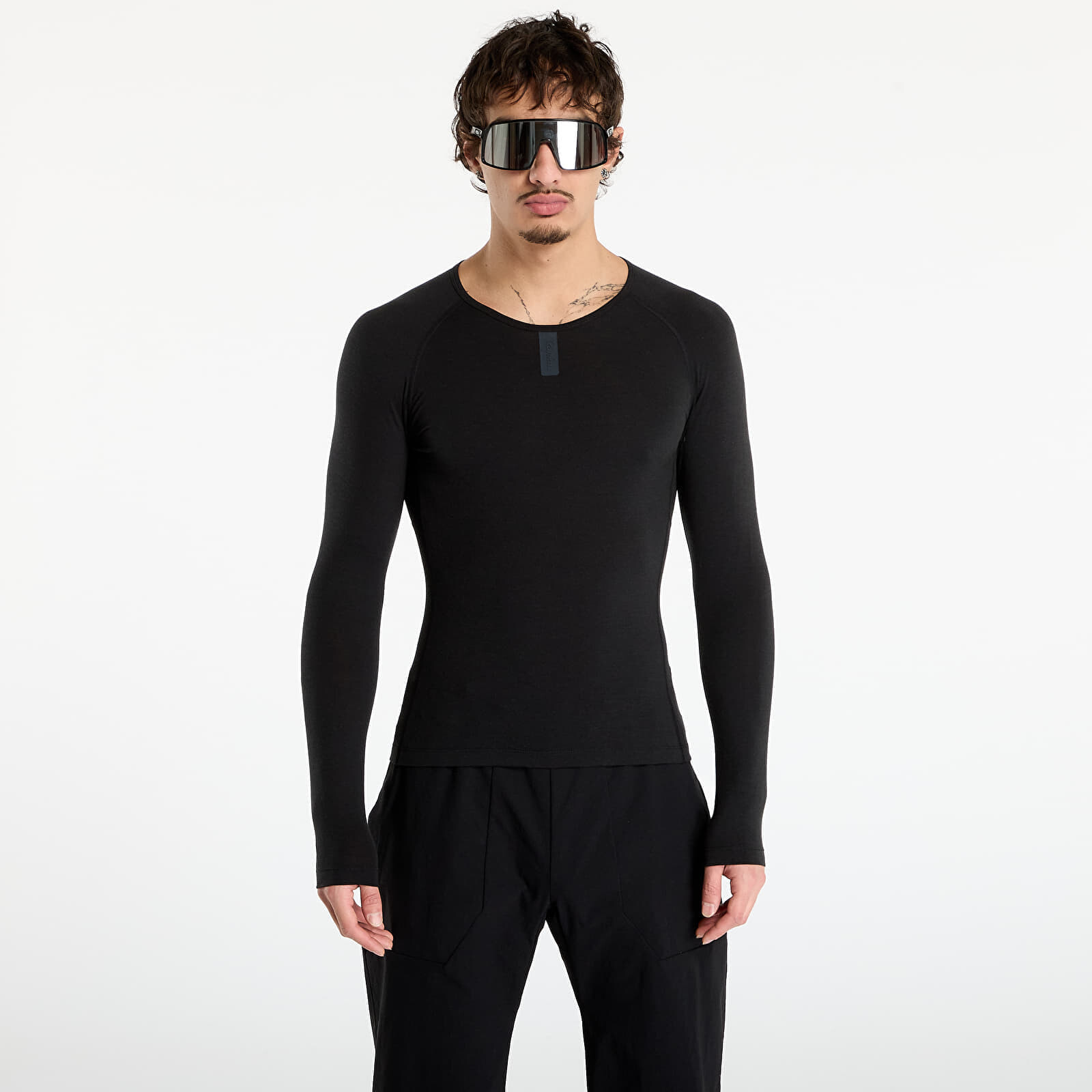 Tričko Rapha Men's Long Sleeve Merino Base Layer Black S