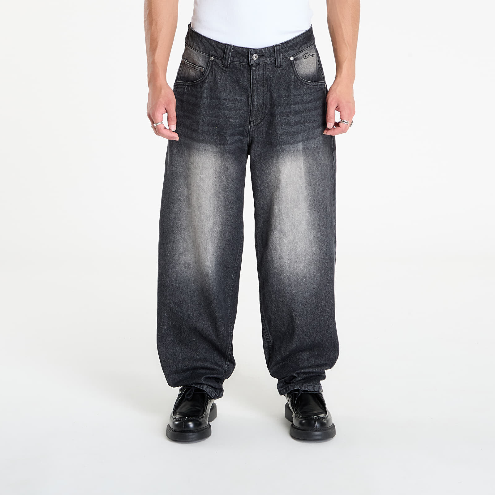 Džínsy DIME Classic Baggy Denim Pants Sandblasted Black 34