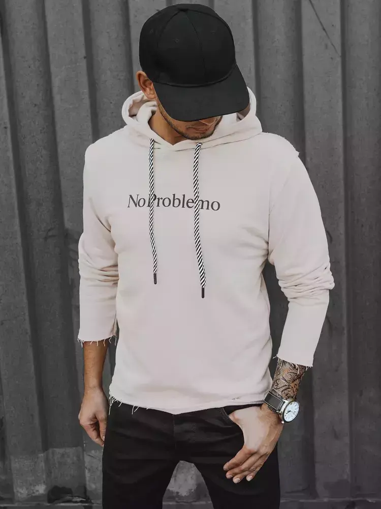 Pánska mikina s kapucňou kamelová farba Dstreet