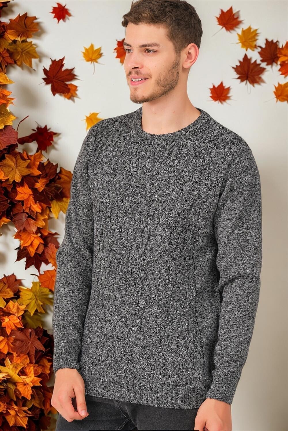 Sveter pre mužov Dewberry V0214 - jednofarebný, dymový