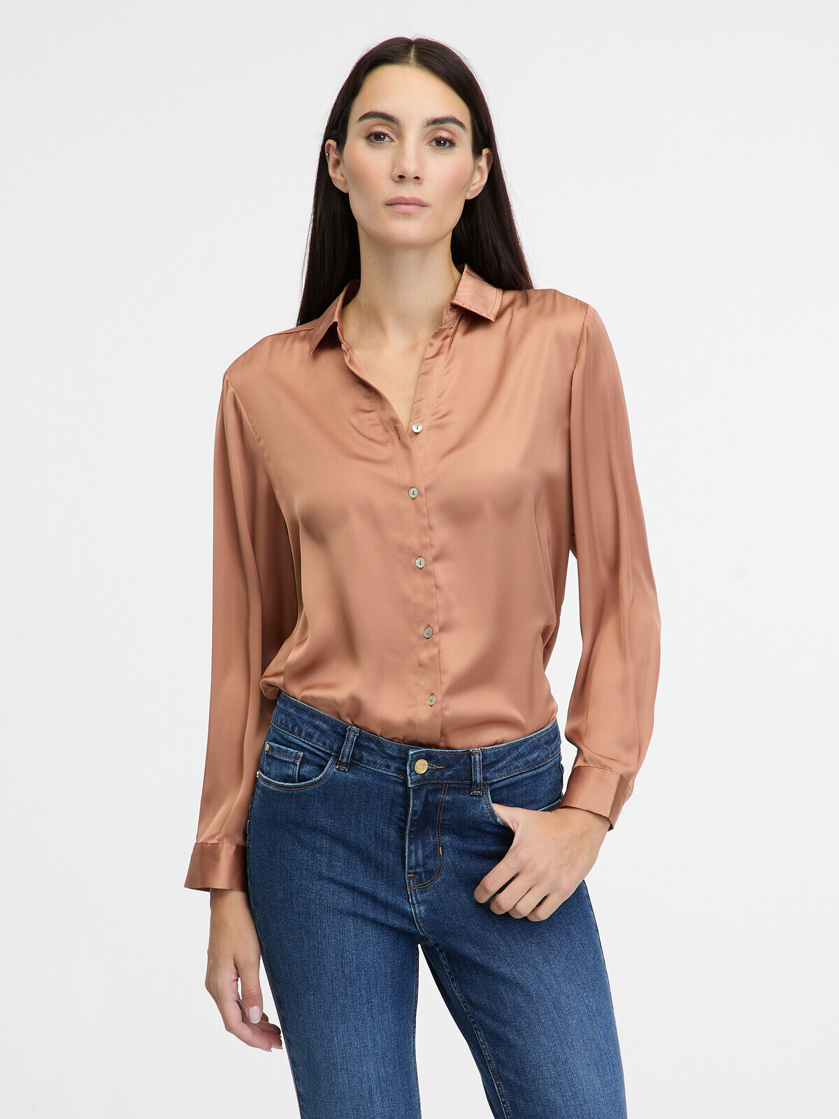 Light brown women's shirt with collar ORSAY - Women's