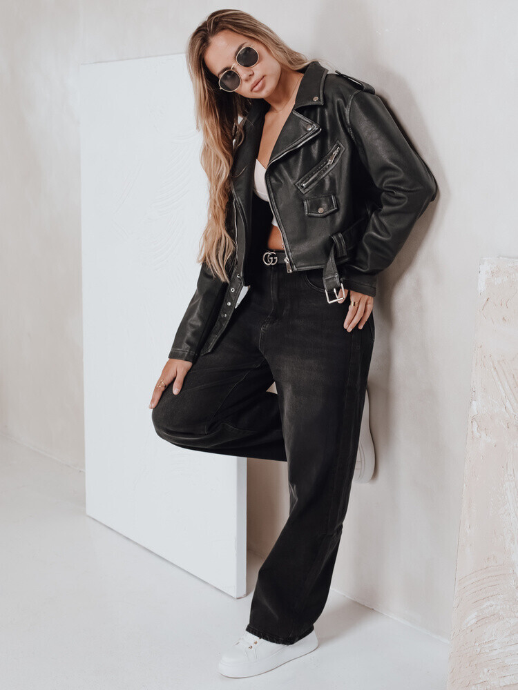 Jeansy damskie balloon fit czarne Dstreet