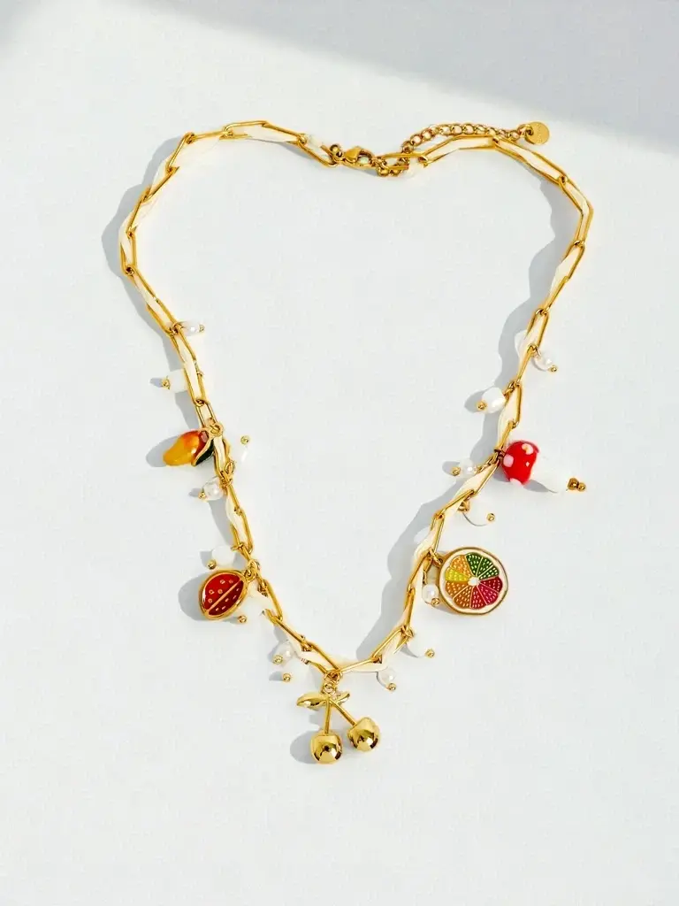 Zlatý náhrdelník Hera Classica s ovocnými motívmi