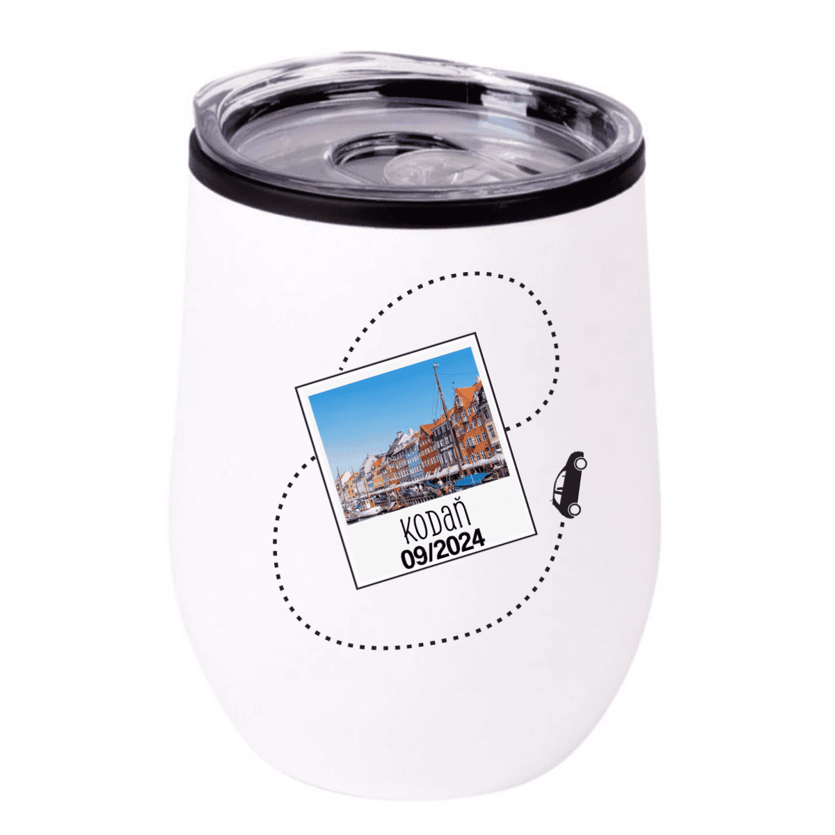 Vlastní text na cestovatelský termohrnek 