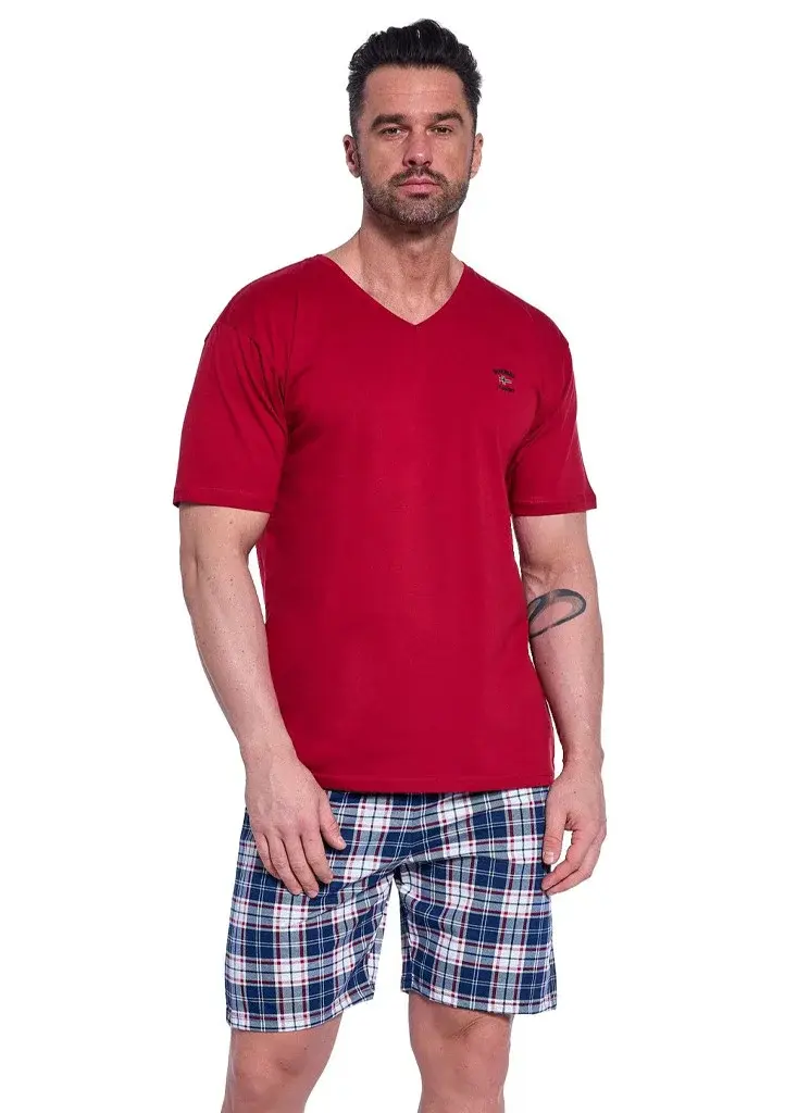 Pánske pyžamo 326/180 Nórsko - CORNETTE bordó M