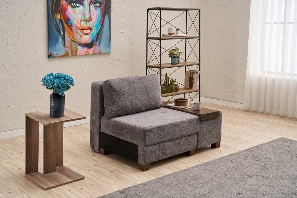 Rozkladacie kreslo Perenna Chenille Right - Grey