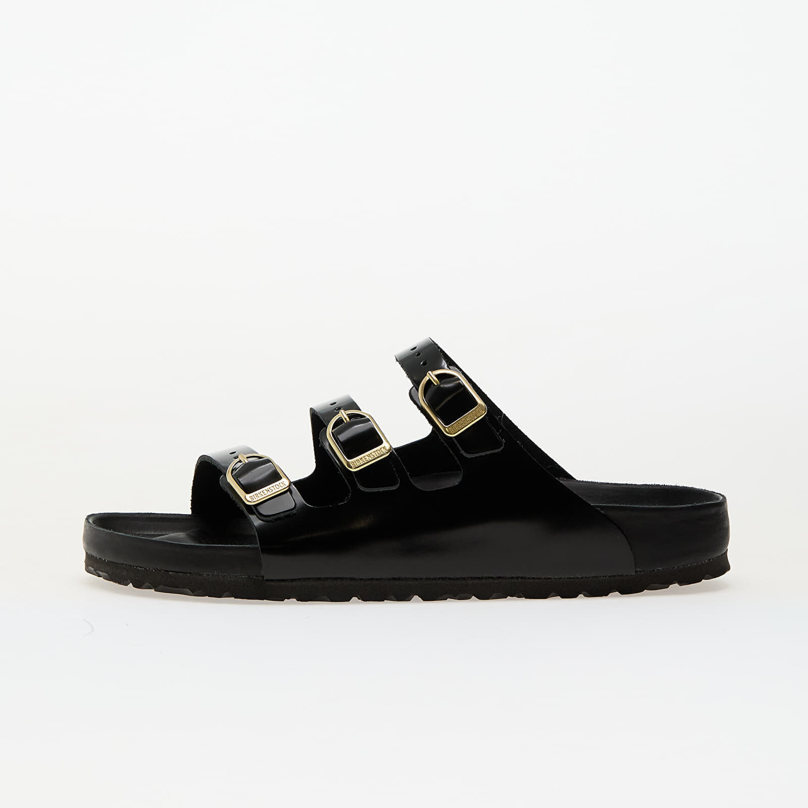 Tenisky Birkenstock Florida Fresh Natural Leather Patent High-Shine Black EUR 38