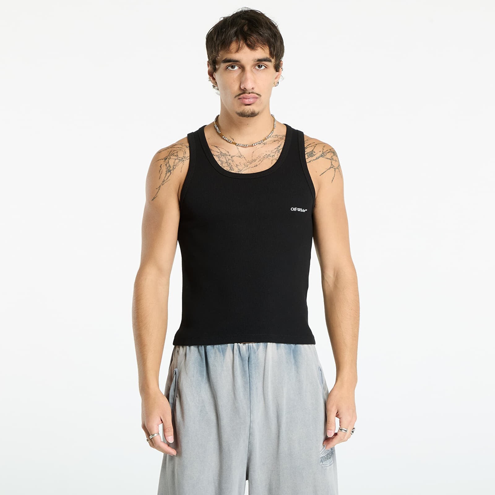 Off-White Off Bookish Rib Tanktop Black/ White XL