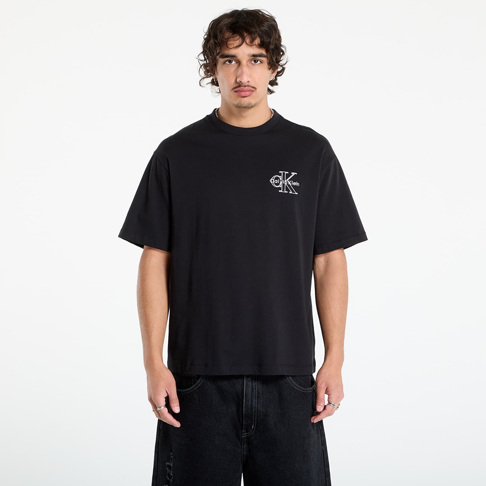 Tričko Calvin Klein Jeans Ss 30S Micro Monolog Graphic Tee Black M