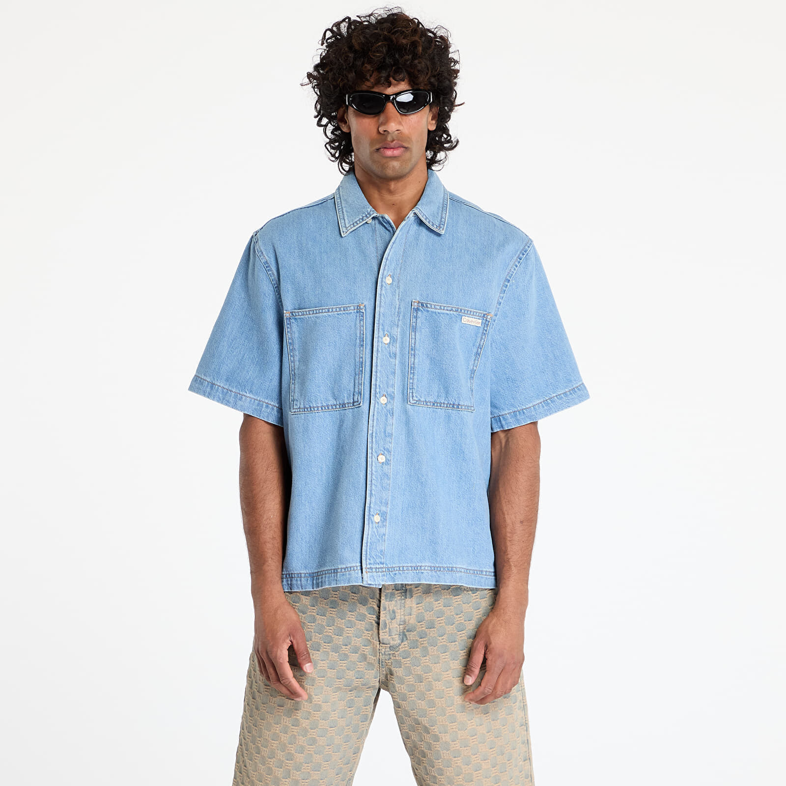 Košeľa Calvin Klein Jeans Bowler Shirt Denim Light M