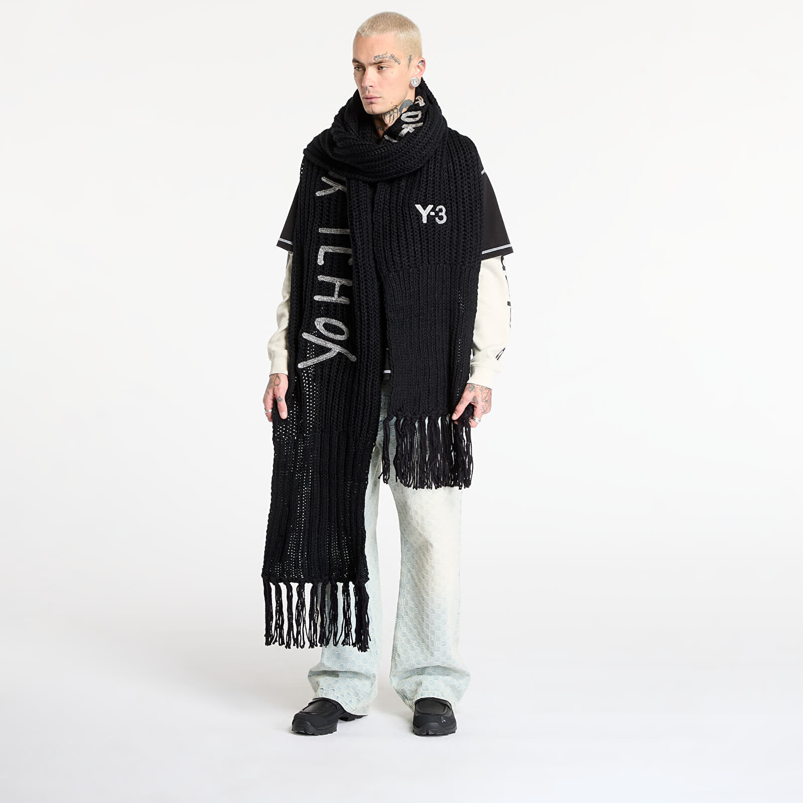Šál Y-3 Chunk Scarf Black Universal