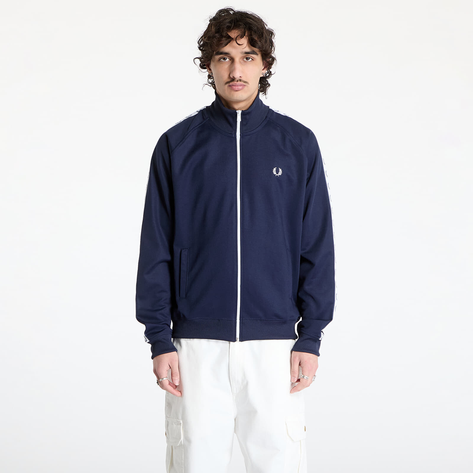 Mikina FRED PERRY Taped Track Jacket Carbon Blue XL