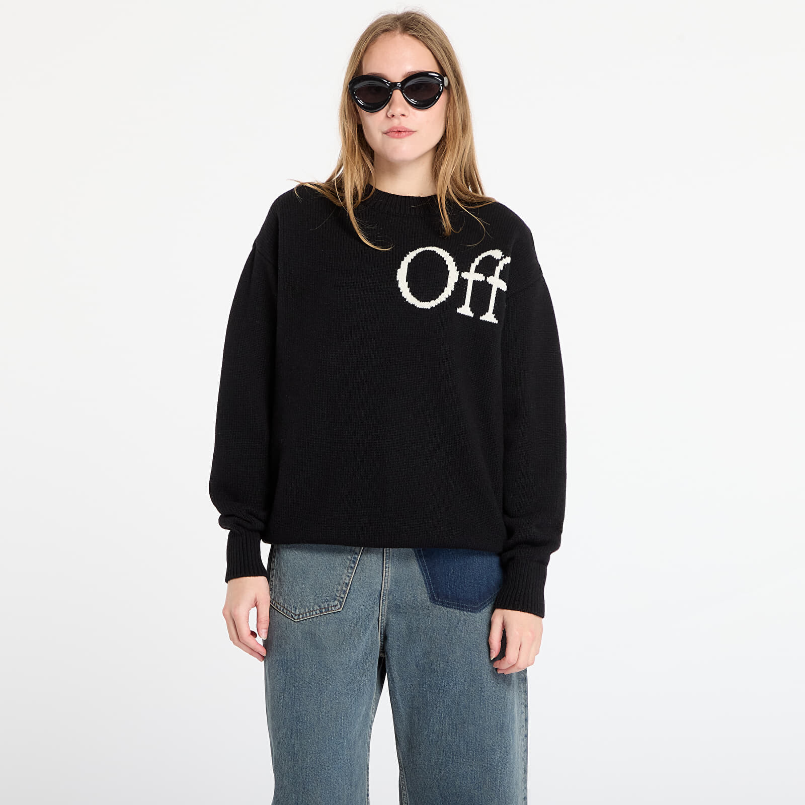 Sveter Off-White Bookish Shared Knit Crewneck Black/ White XS