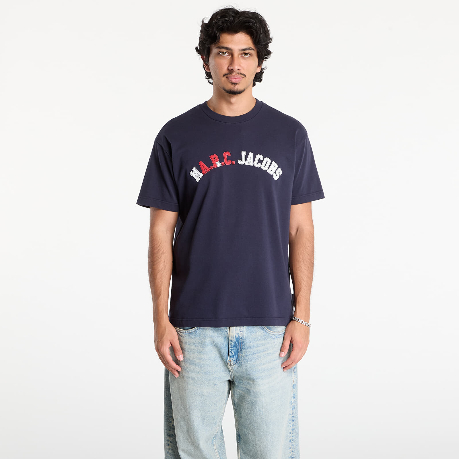 Tričko A.P.C. x Marc Jacobs Boxy Fit UNISEX Tee Dark Navy M