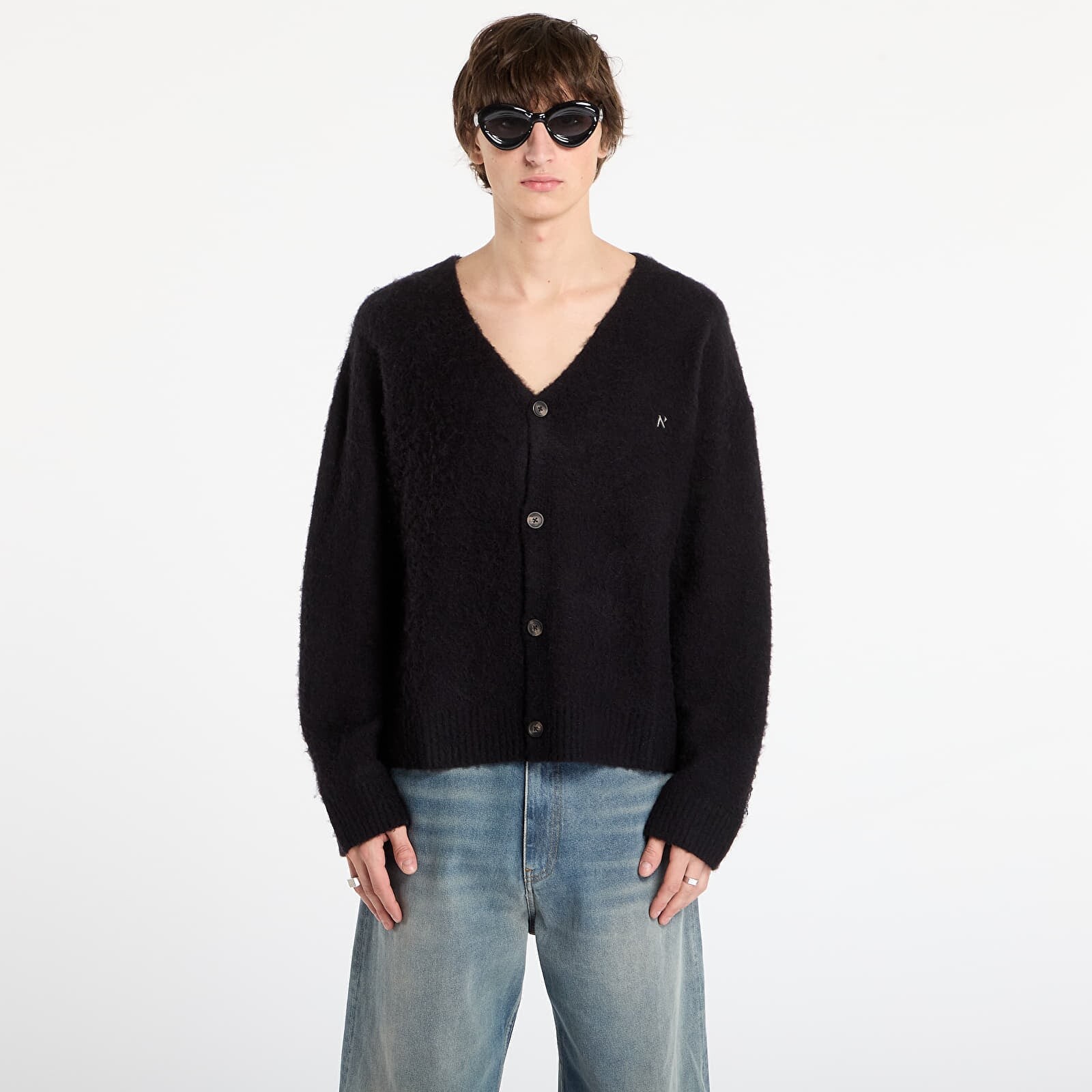 Sveter REPRESENT Textured Knit Cardigan Jet Black M