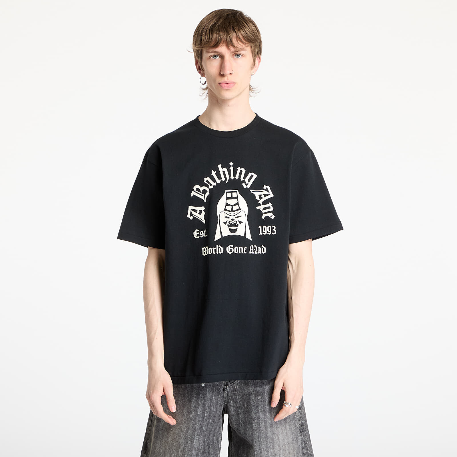Tričko A BATHING APE Mad General College Tee UNISEX Black M