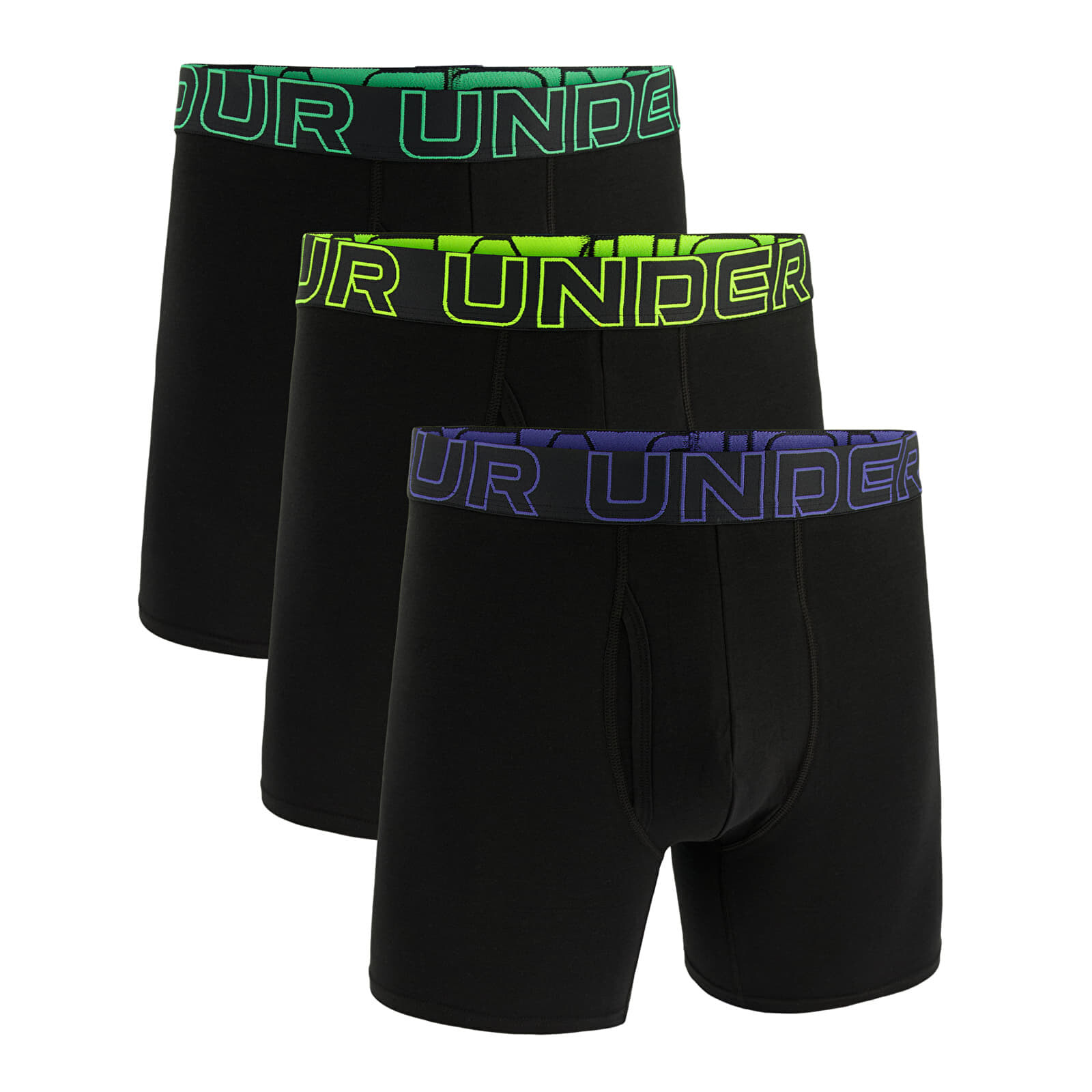Boxerky Under Armour M Perf Cotton 6in 3-Pack Black S