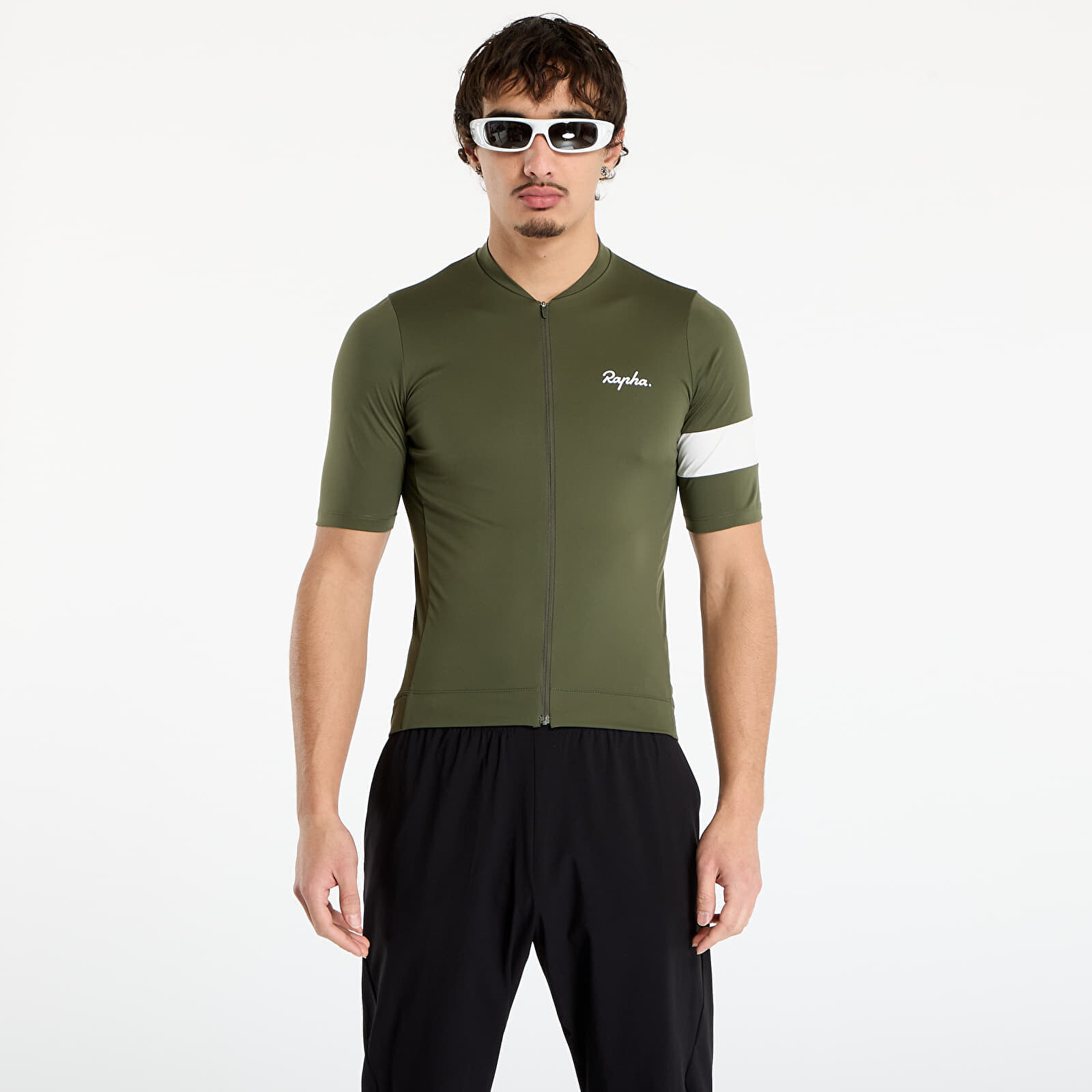 Dres Rapha Men's Core Jersey Dark Green/ White M