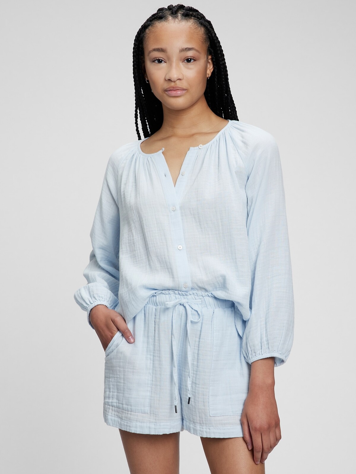 GAP bavlnená blúzka bez goliera