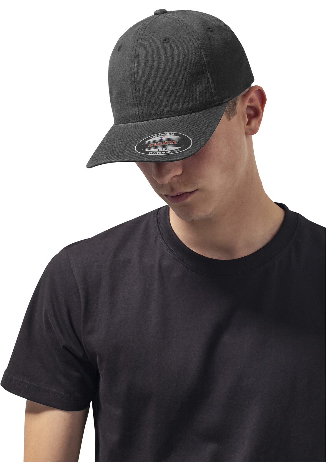 Flexfit Garment Washed Cotton Dad Hat Black