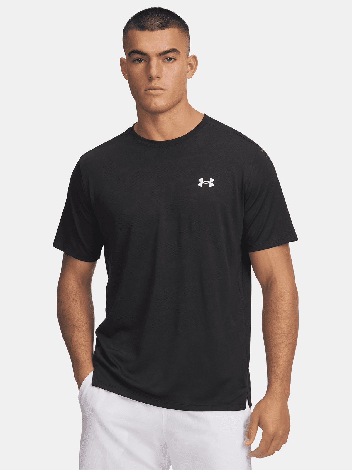 Men's Under Armour UA Tech Vent Jacquard SS-BLK T-Shirt - Mens