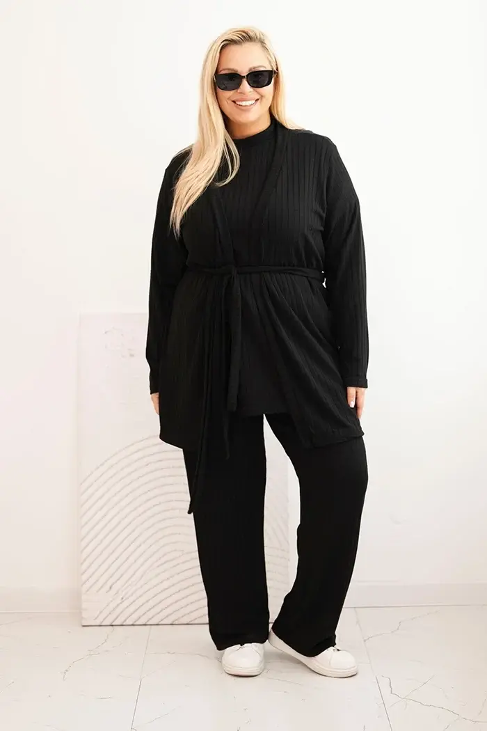 Kesi Dámsky komplet Plus Size 3-dielny čierny