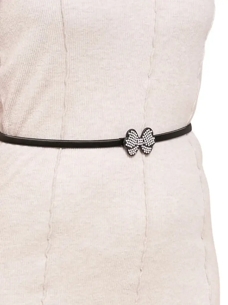 Dámsky opasok Resti Black Melina s kovovou mašľou