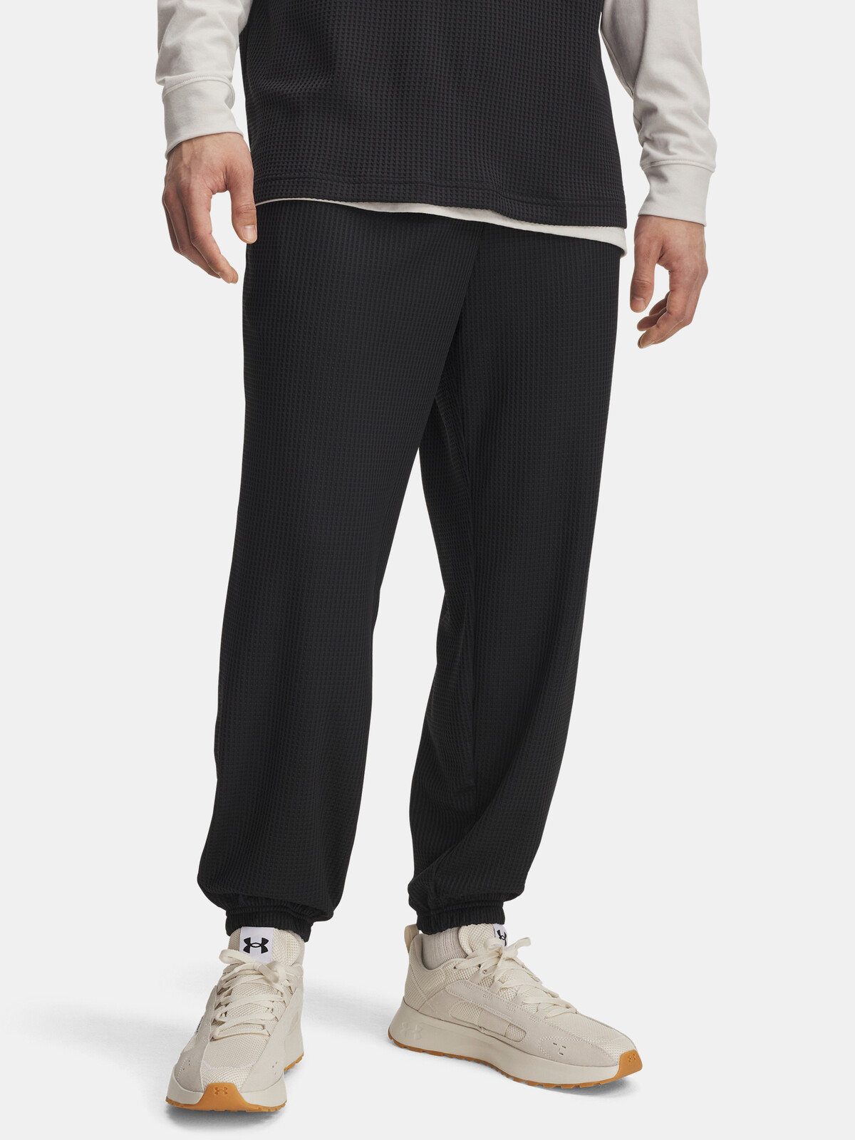 Men's Under Armour UA Rival Waffle Jogger-BLK Sweatpants - Mens