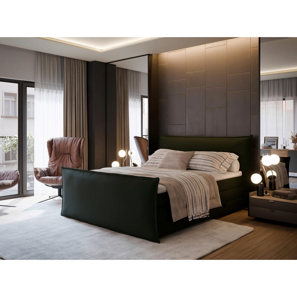 MID.YOU BOXSPRINGOVÁ POSTEĽ, 180/200 cm, zelená