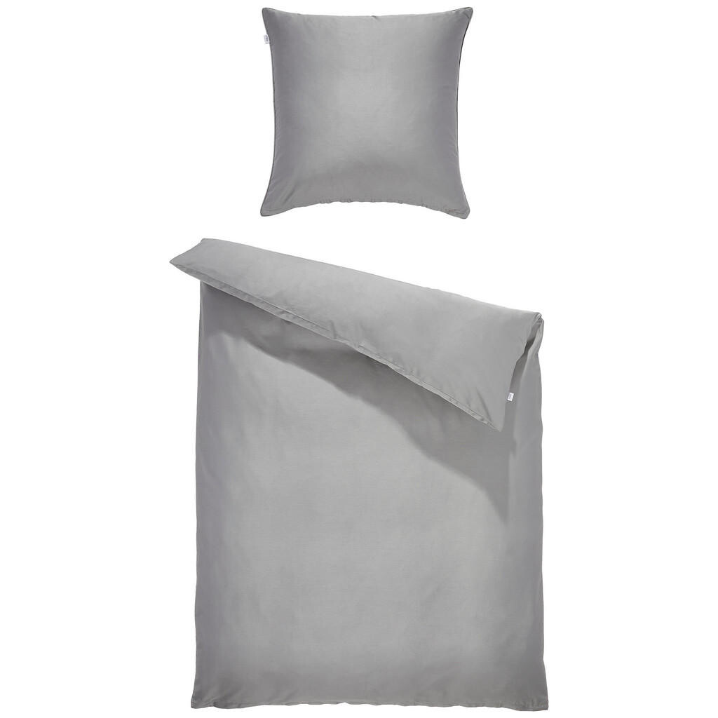 Schöner Wohnen OBOJSTRANNÁ POSTEĽNÁ BIELIZEŇ, satén, sivá, 135/200 cm