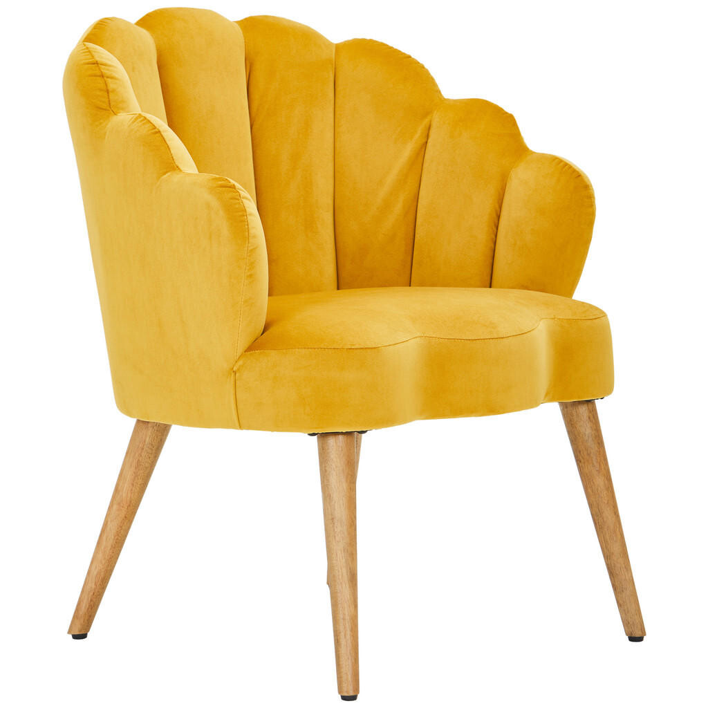 MID.YOU KRESLO, drevo, textil, žltá, écru