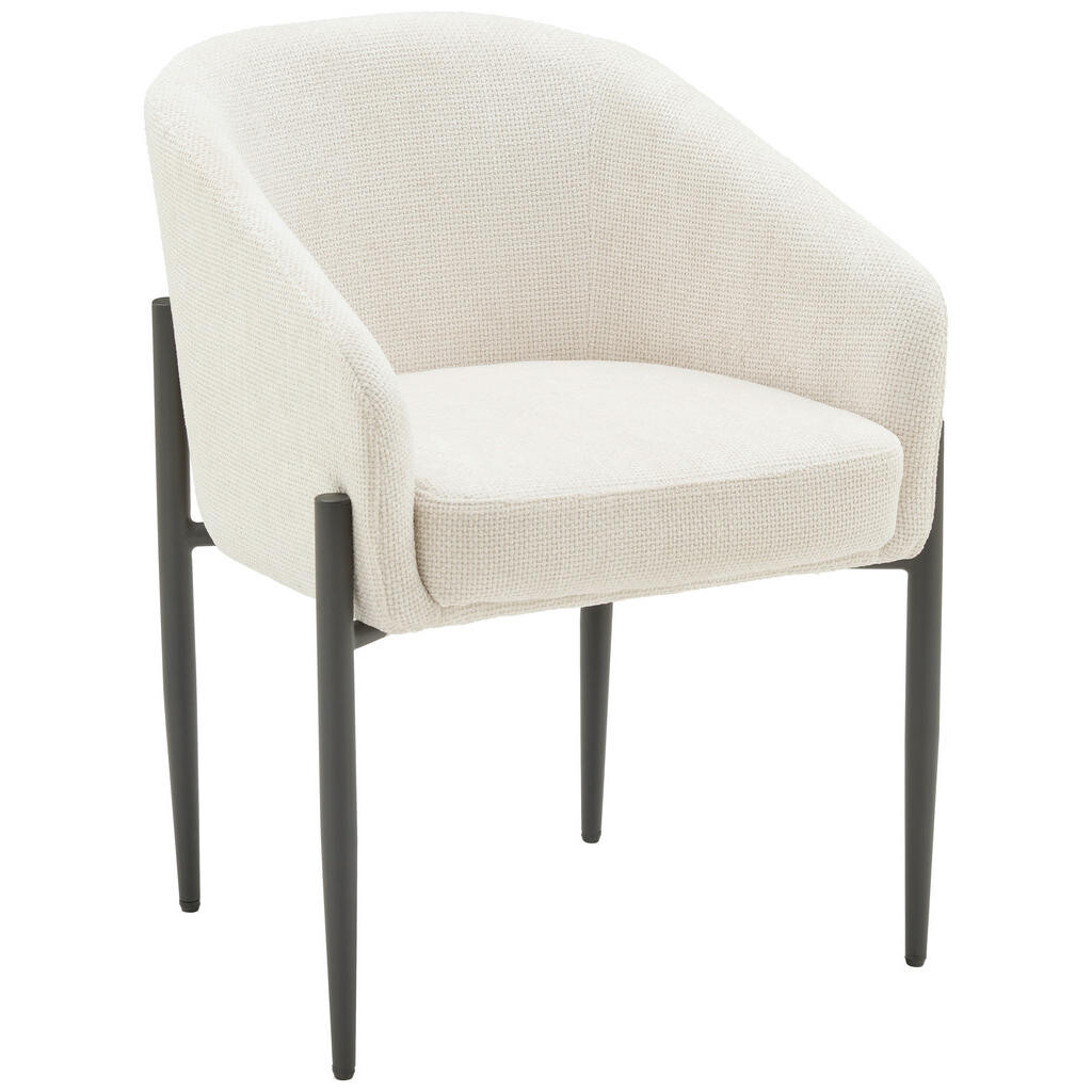 MID.YOU STOLIČKA S PODRÚČKAMI, železo, zamat, čierna, béžová