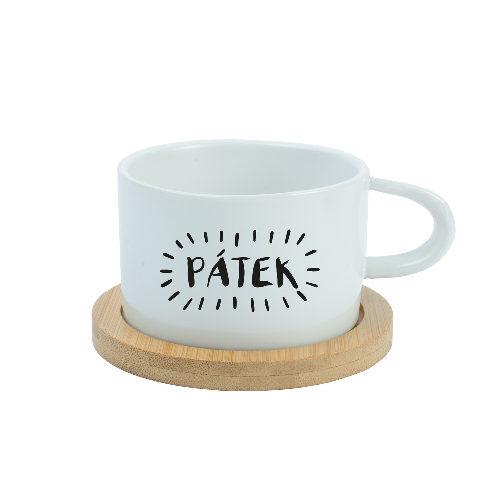 PÁTEK - bílý hrníček makronka 200 ml